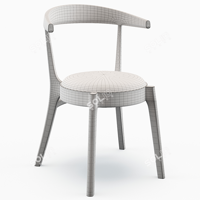 Modern Ergonomic Side Chair 3D model image 5