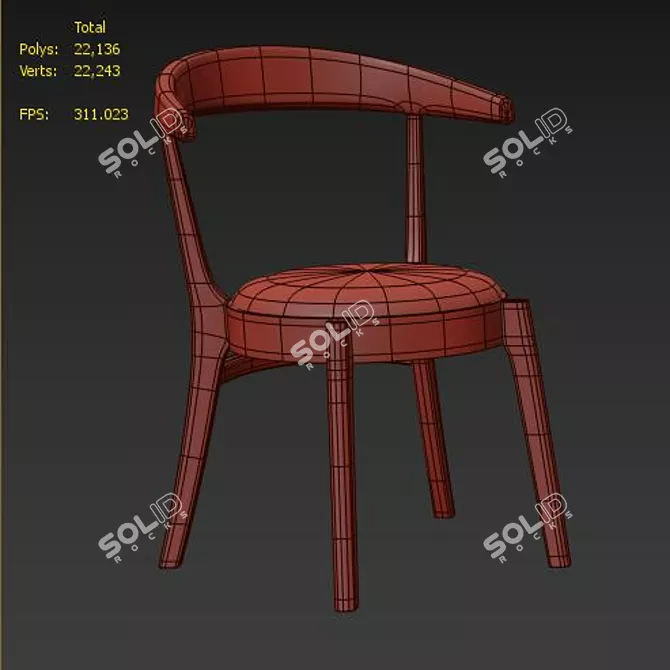 Modern Ergonomic Side Chair 3D model image 6