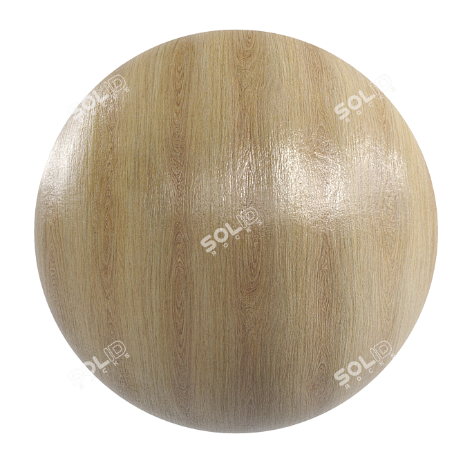 Smooth Oak Texture: HD Wood Material with PBR, 3Ds Max, Corona, Vray 3D model image 1