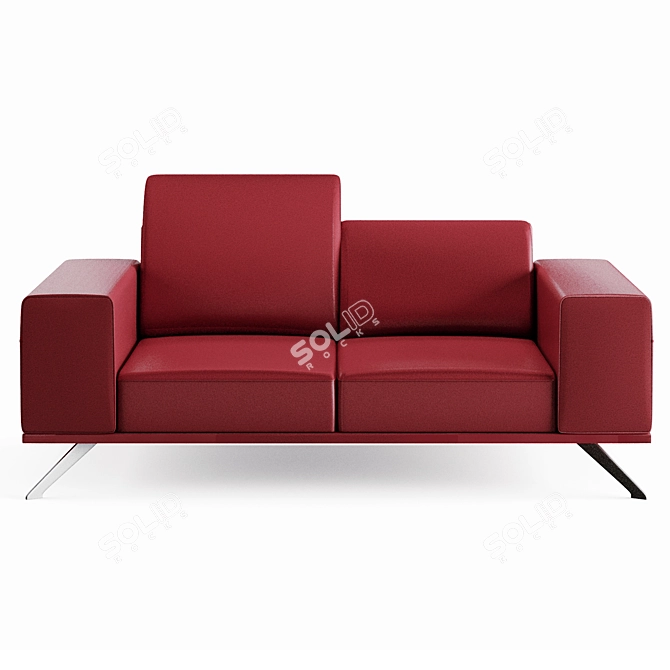 Modern 2 Seater Sofa: Customizable & Realistic 3D model image 4