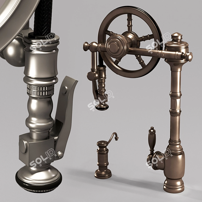 Rustic Elegance: Waterstone & Kingston Faucets 3D model image 2