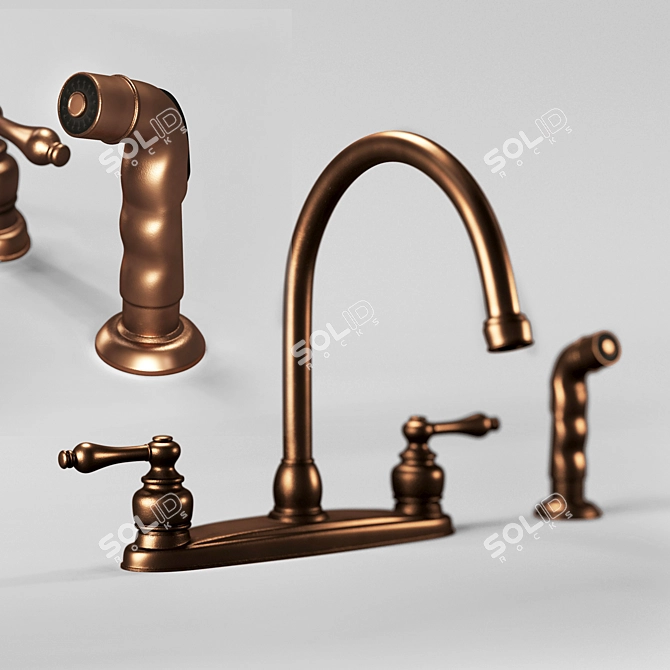 Rustic Elegance: Waterstone & Kingston Faucets 3D model image 10