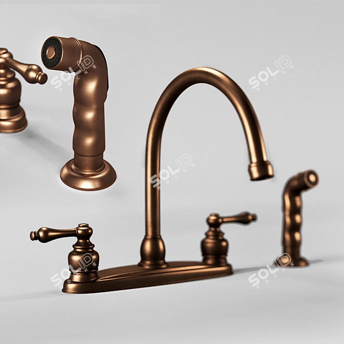 Rustic Elegance: Waterstone & Kingston Faucets 3D model image 12