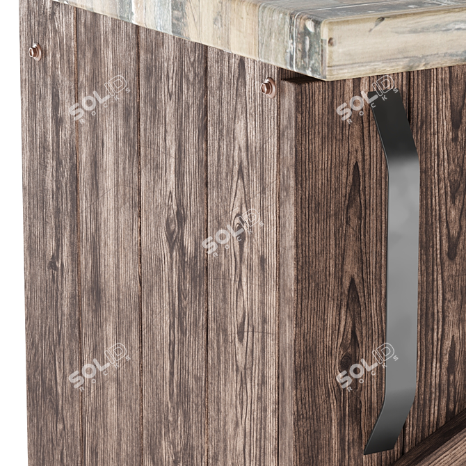 Multifunctional Wooden Kitchen Island - Drawer Pedestal 3D model image 4