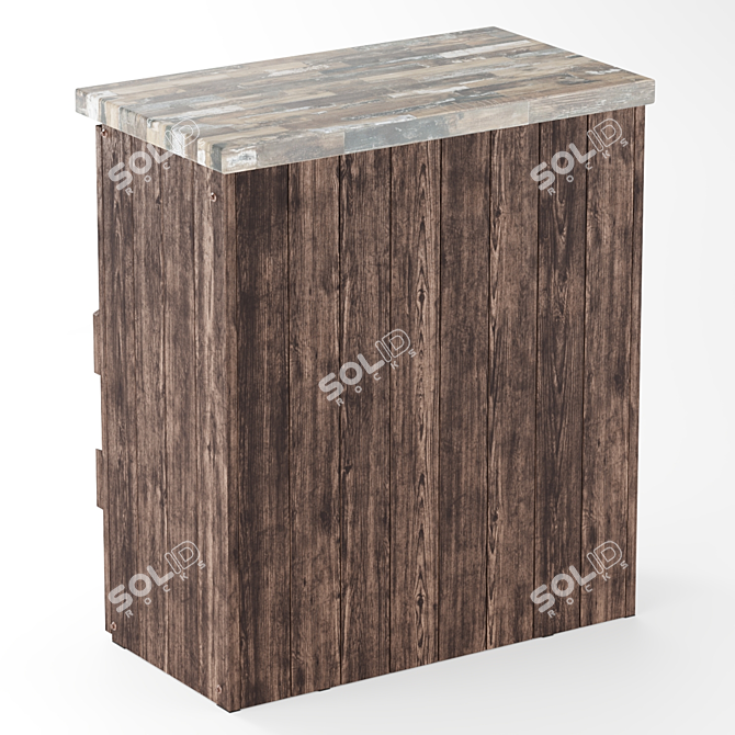 Multifunctional Wooden Kitchen Island - Drawer Pedestal 3D model image 6