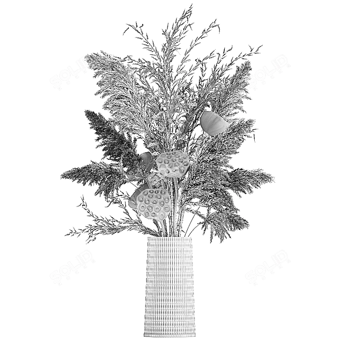 Serenity in Bloom Bouquet 3D model image 7