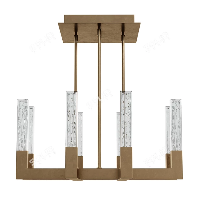 Glamorous Cinema Crystal Chandelier 3D model image 3