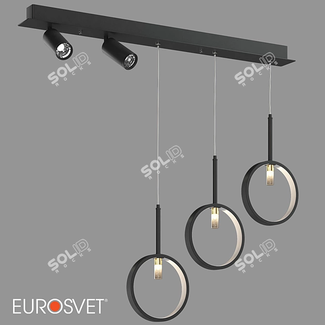 Eurosvet Verge Suspended LED Luminaire 3D model image 1