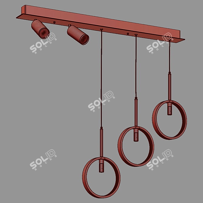 Eurosvet Verge Suspended LED Luminaire 3D model image 2