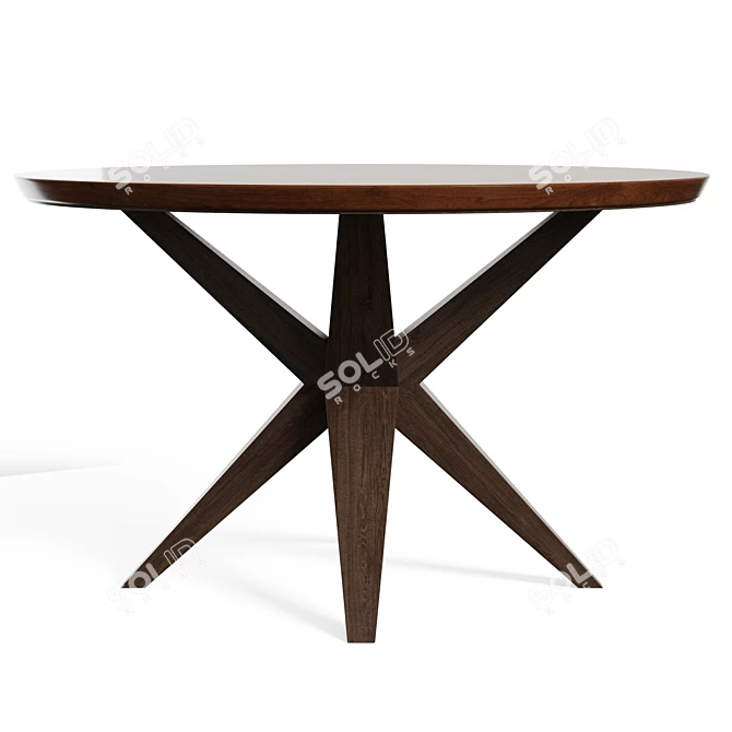Mid-Century Modern Hazelnut Dining Table 3D model image 6