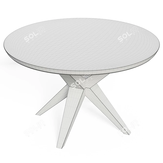 Mid-Century Modern Hazelnut Dining Table 3D model image 4