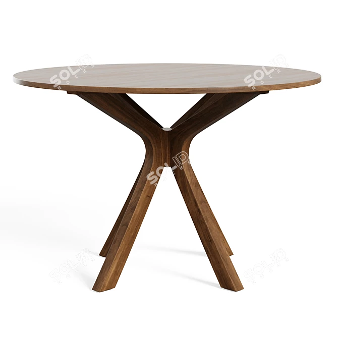 Sleek Espresso Dining Table 3D model image 2