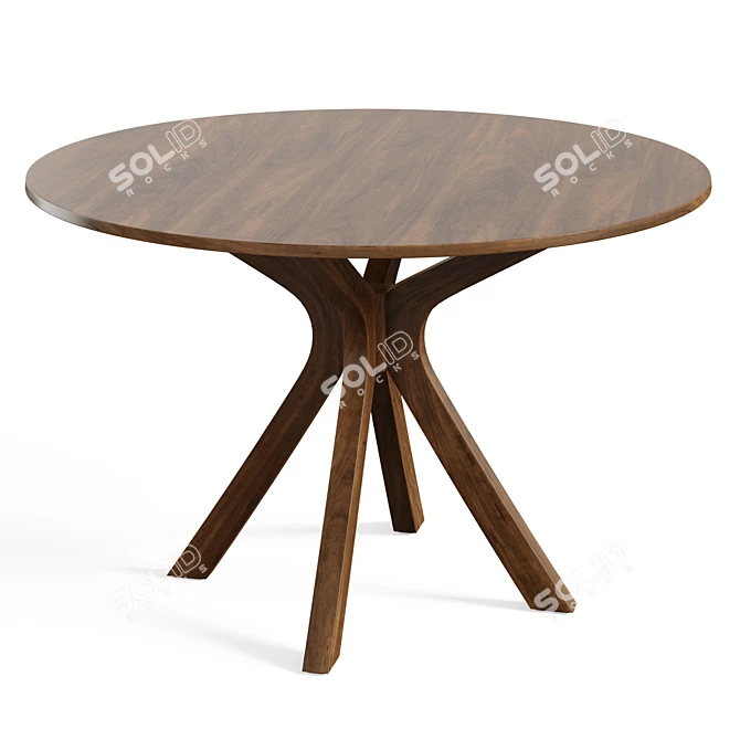 Sleek Espresso Dining Table 3D model image 3