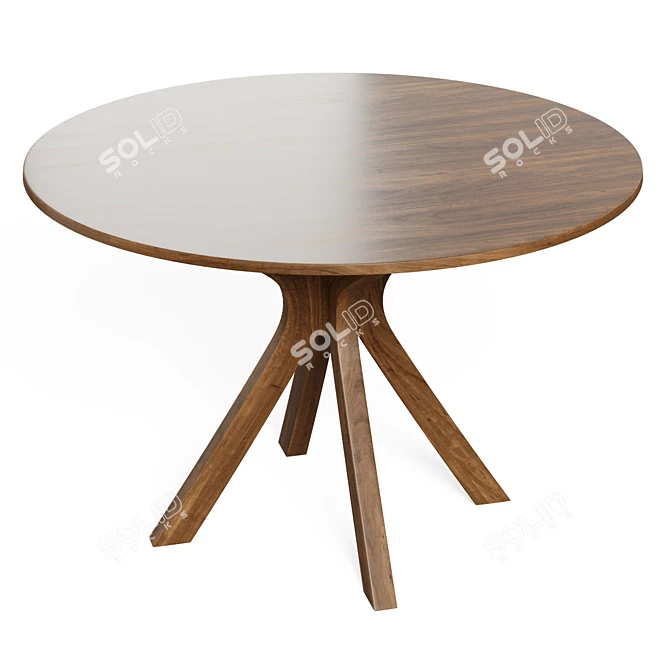 Sleek Espresso Dining Table 3D model image 4