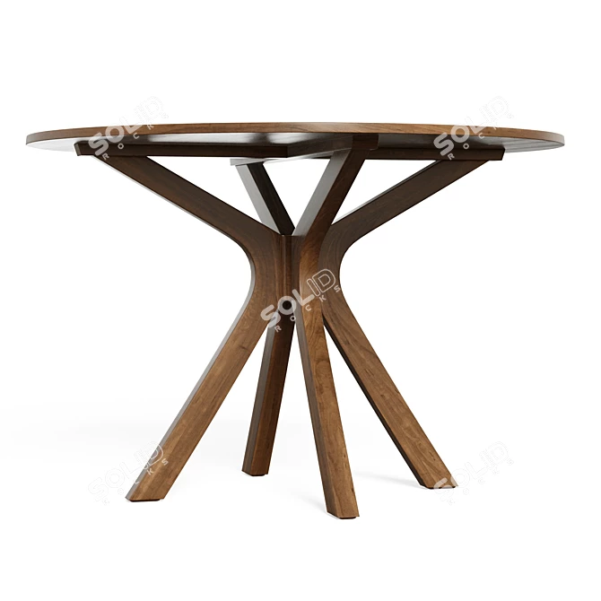 Sleek Espresso Dining Table 3D model image 5