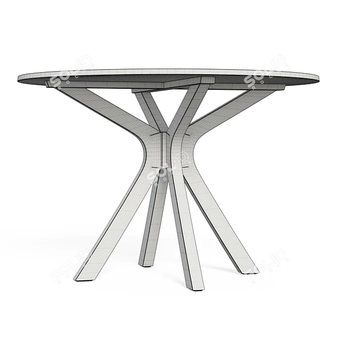 Sleek Espresso Dining Table 3D model image 6