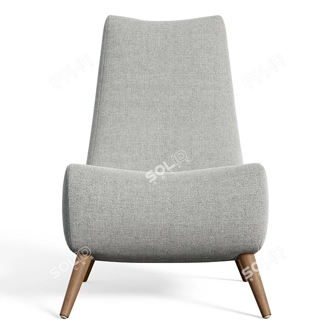 Lynsey Deep Gray Lounge Chair 3D model image 2