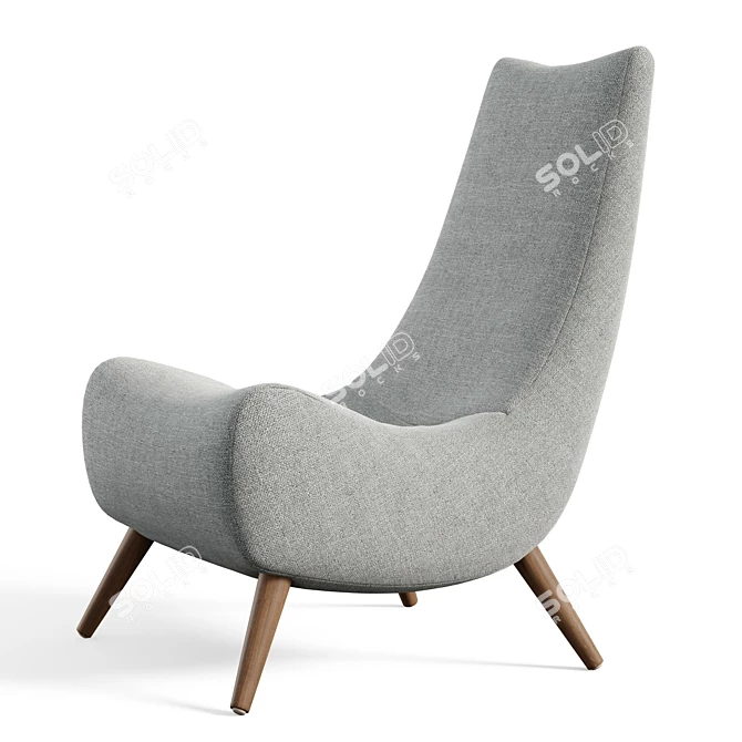 Lynsey Deep Gray Lounge Chair 3D model image 4