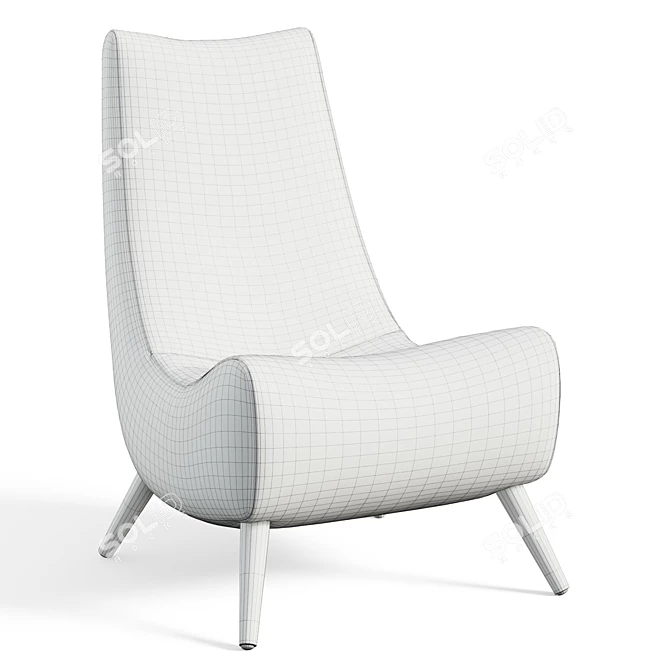 Lynsey Deep Gray Lounge Chair 3D model image 6