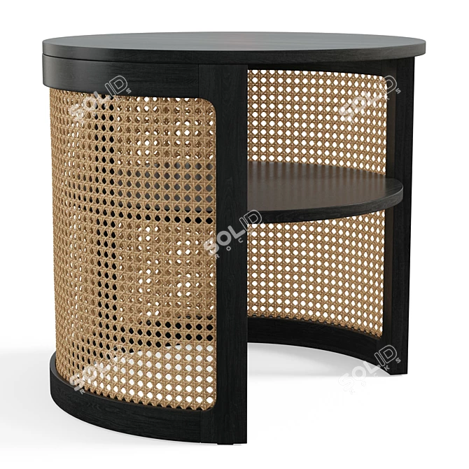 Boho Rattan Nightstand 3D model image 3