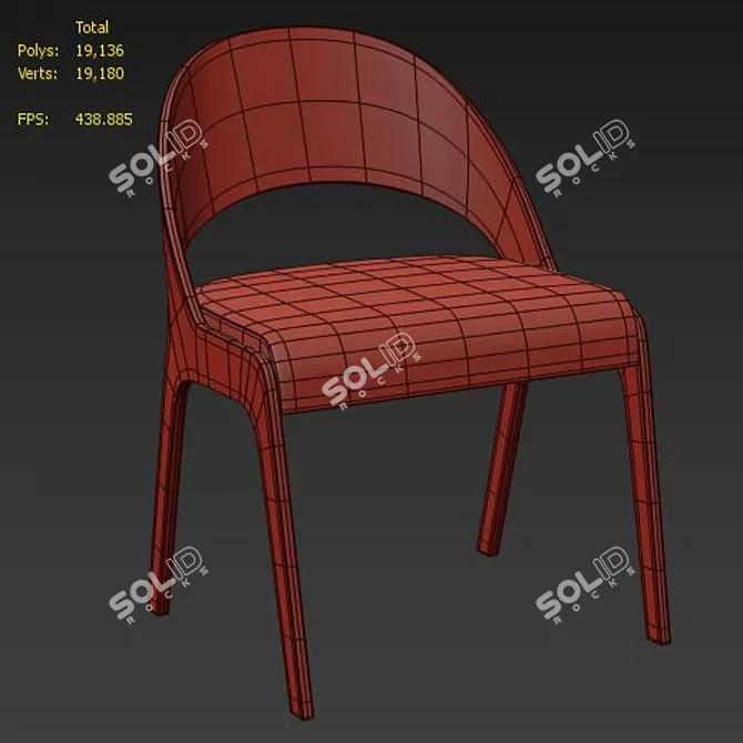 Elegant Brown Gravois Side Chair 3D model image 6