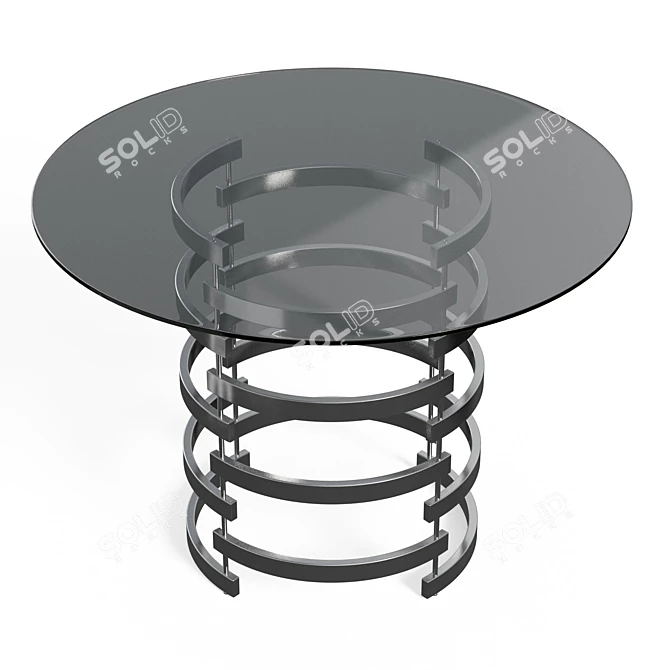 Glamorous Chrome Dining Table 3D model image 3