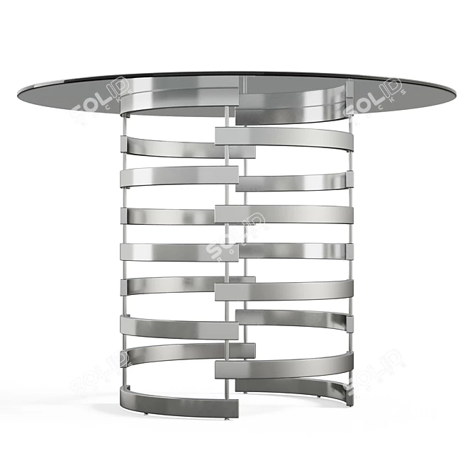 Glamorous Chrome Dining Table 3D model image 5