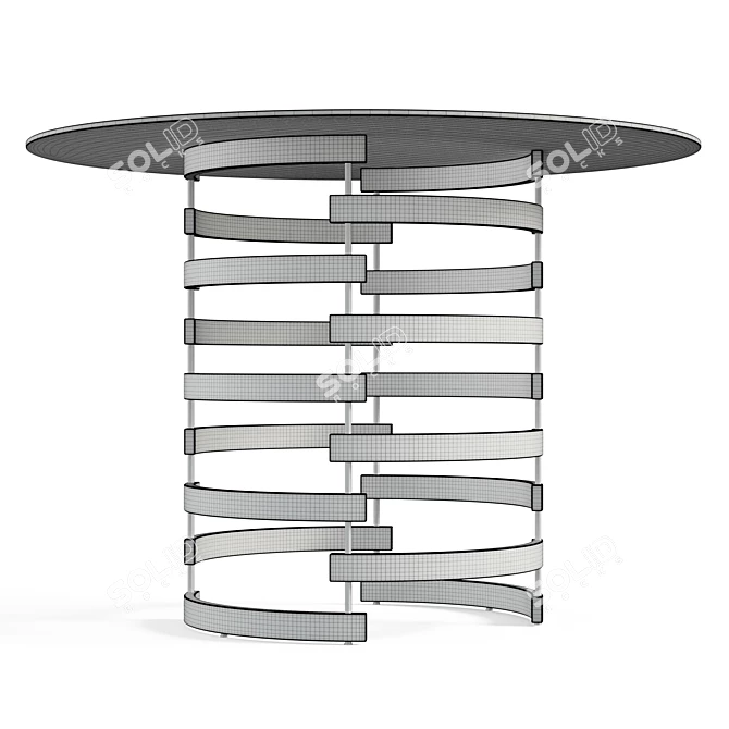 Glamorous Chrome Dining Table 3D model image 6