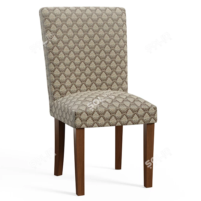 Classic Brown Upholstered Parsons Chair 3D model image 1