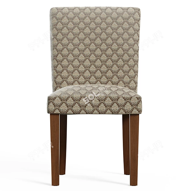 Classic Brown Upholstered Parsons Chair 3D model image 2