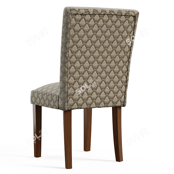 Classic Brown Upholstered Parsons Chair 3D model image 4