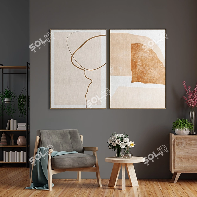 Minimal Abstract Art Frame Set 3D model image 2