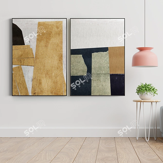 145 Photo Frame: Modern Minimal Abstract Paintings 3D model image 3