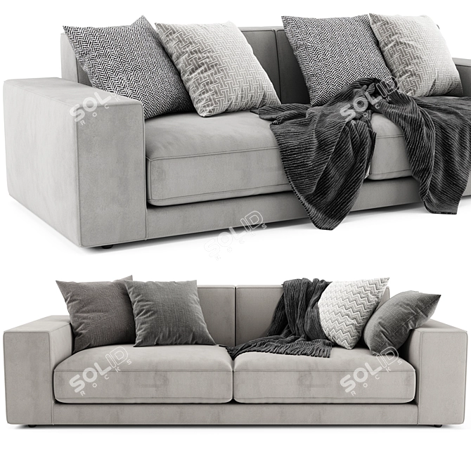 Modern Italian Buble 2-Seater Sofa 3D model image 1