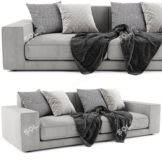 Modern Italian Buble 2-Seater Sofa 3D model image 2