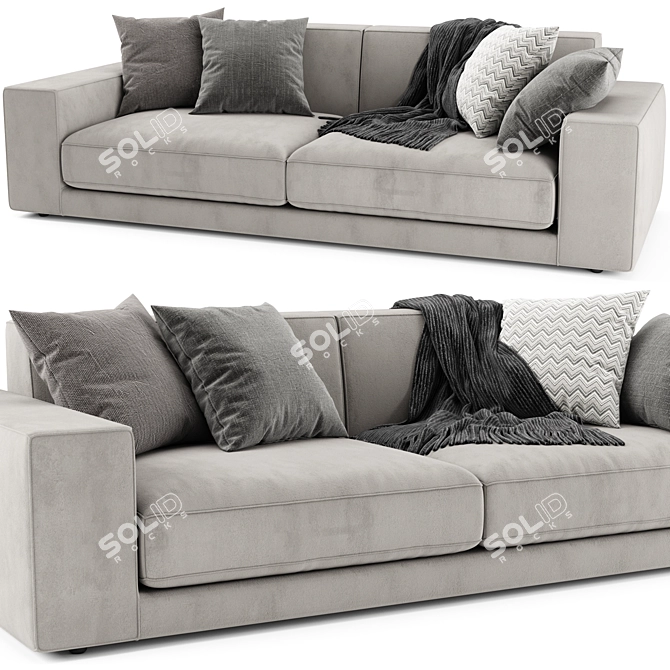 Modern Italian Buble 2-Seater Sofa 3D model image 3