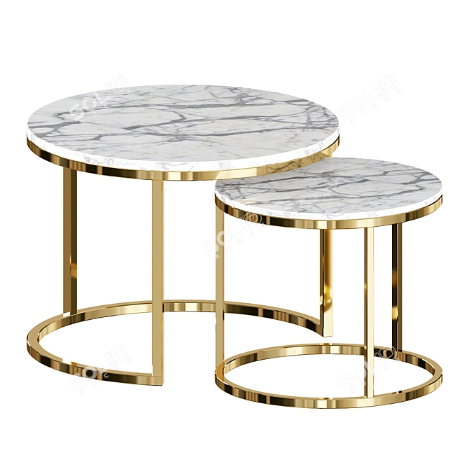 Elegant Luka Coffee Table 3D model image 2