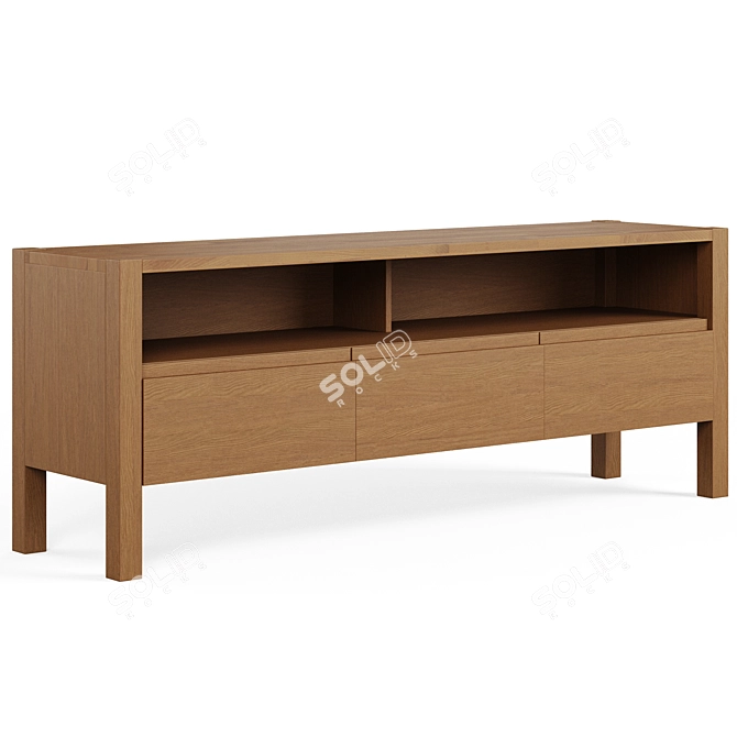 Title: Adelita Oak TV Unit: Stylish and Functional 3D model image 1