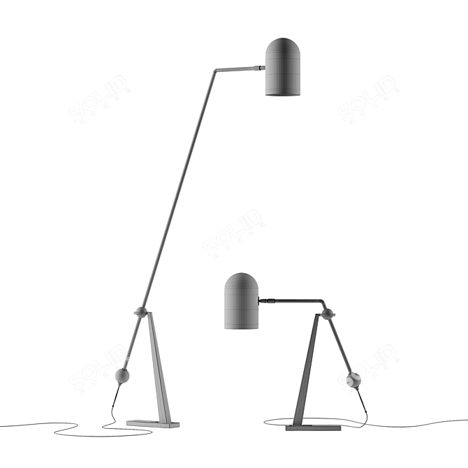 Modern Bert Frank Stasis Floor Lamp 3D model image 4