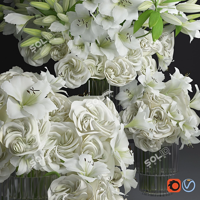 Elegant Glass Vase Collection 3D model image 3