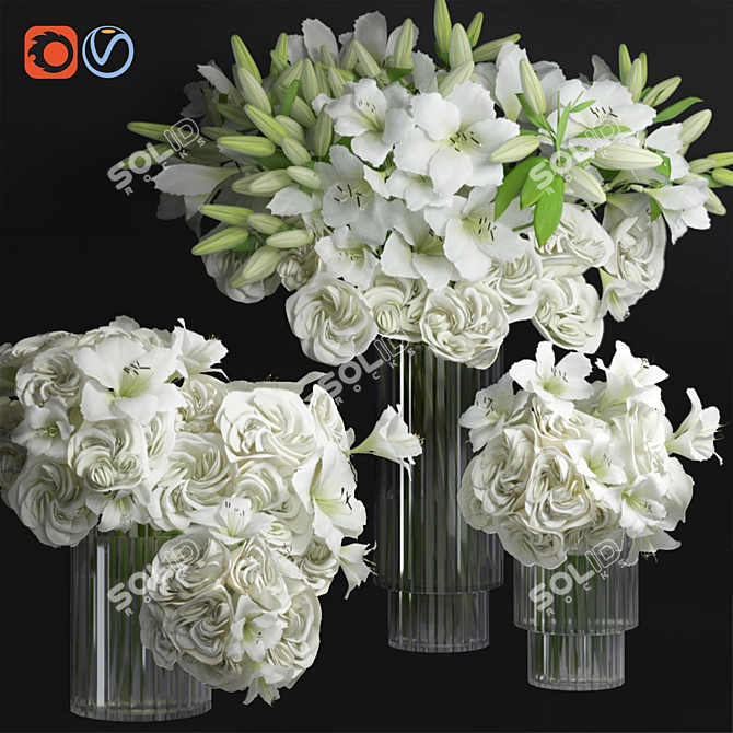 Elegant Glass Vase Collection 3D model image 4