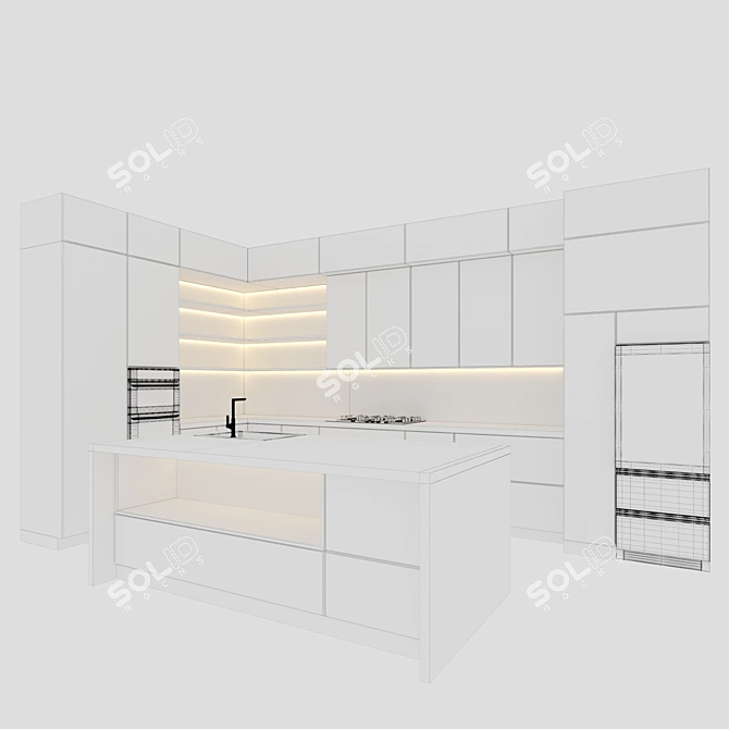 Modern Kitchen Model 03: Stylish and Efficient 3D model image 5