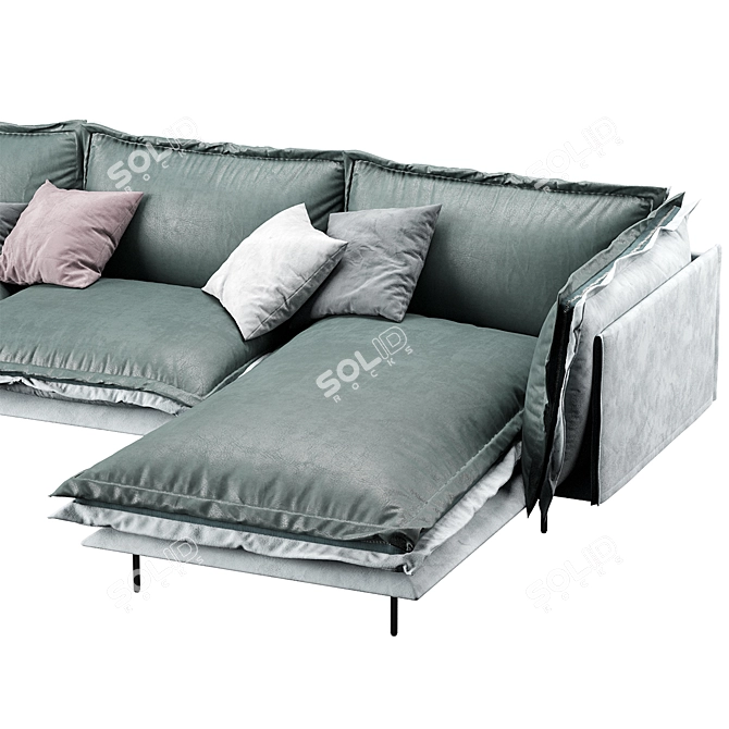 Versatile Auto-Reverse Corner Sofa 3D model image 1