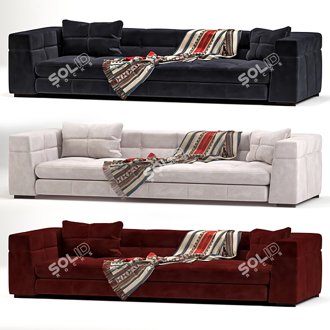 Elegant Minotti Blazer Sofa 3D model image 2