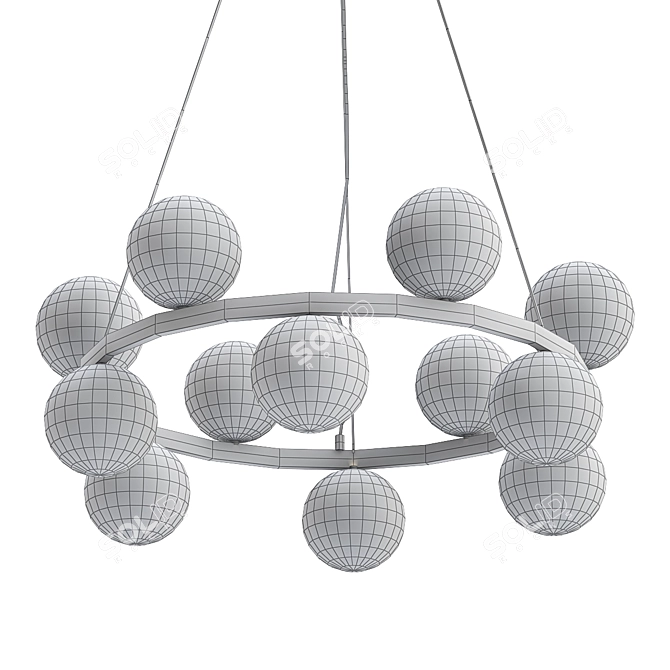 Sleek Modern SANNE Chandelier 3D model image 2