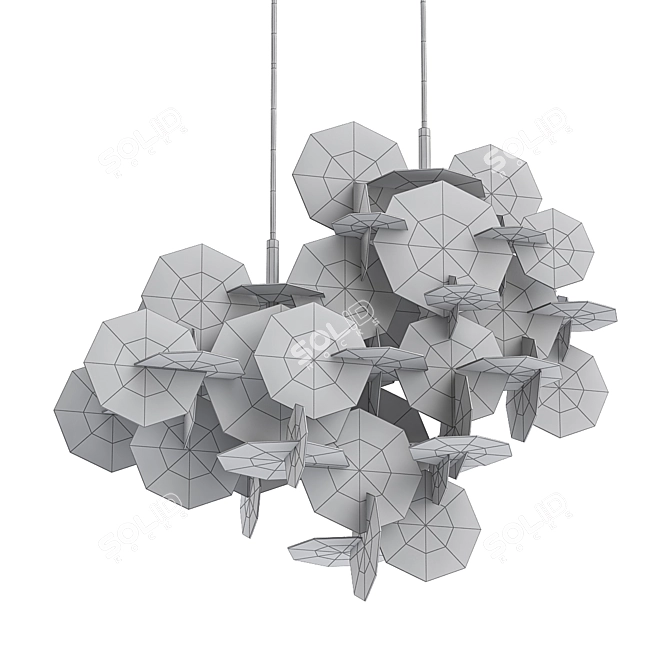 Fonnesberg Chandelier: Elegant Plexi & Brass 3D model image 2