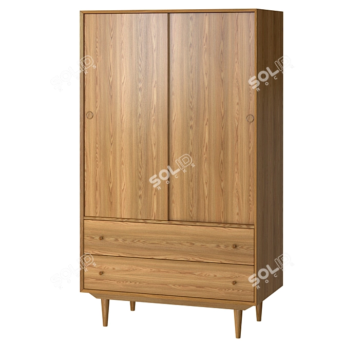 Quilda Wardrobe - Vintage-Inspired Storage Solution 3D model image 1