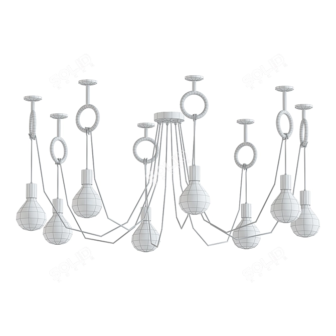 Modern American Countryside Chandelier 3D model image 2