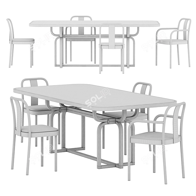 Elegant Caryllon Dining Set 3D model image 2