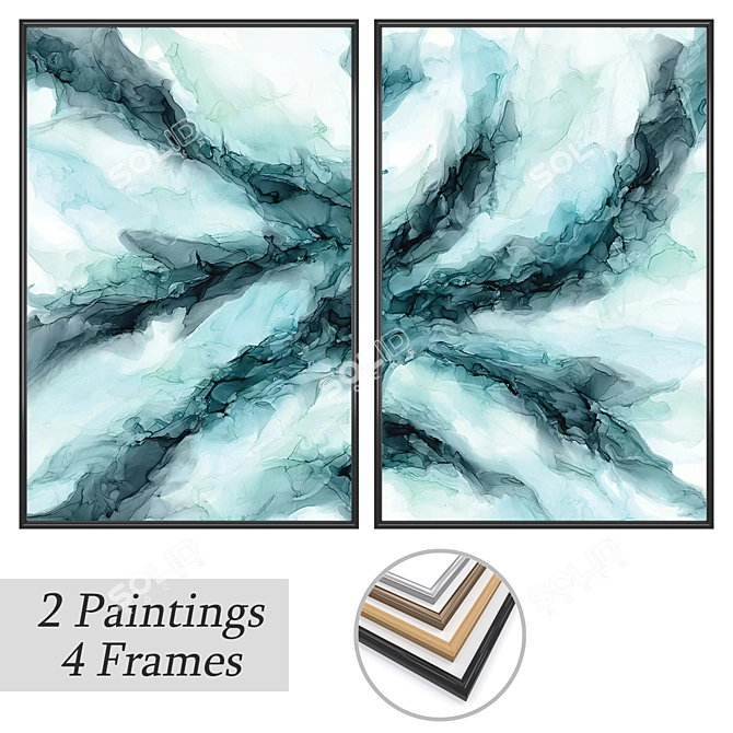 Modern Wall Art Set No. 3681 3D model image 1